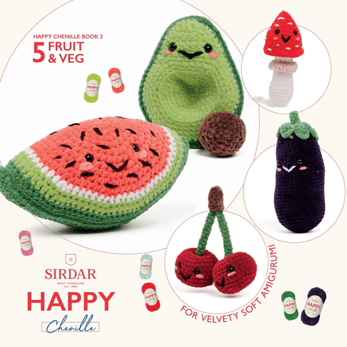 0547 SIRDAR HAPPY CHENILE BOOK 2 - 5 FRUIT & VEG