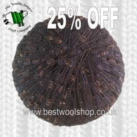 07 COPPER - ZIP MIDNIGHT GLITTER LADDER TRELLIS SCARF & NECKLACE YARN 25% OFF