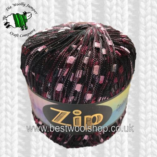 08 WINE PINK MIX - ZIP STANDARD LADDER TRELLIS SCARF & NECKLACE YARN