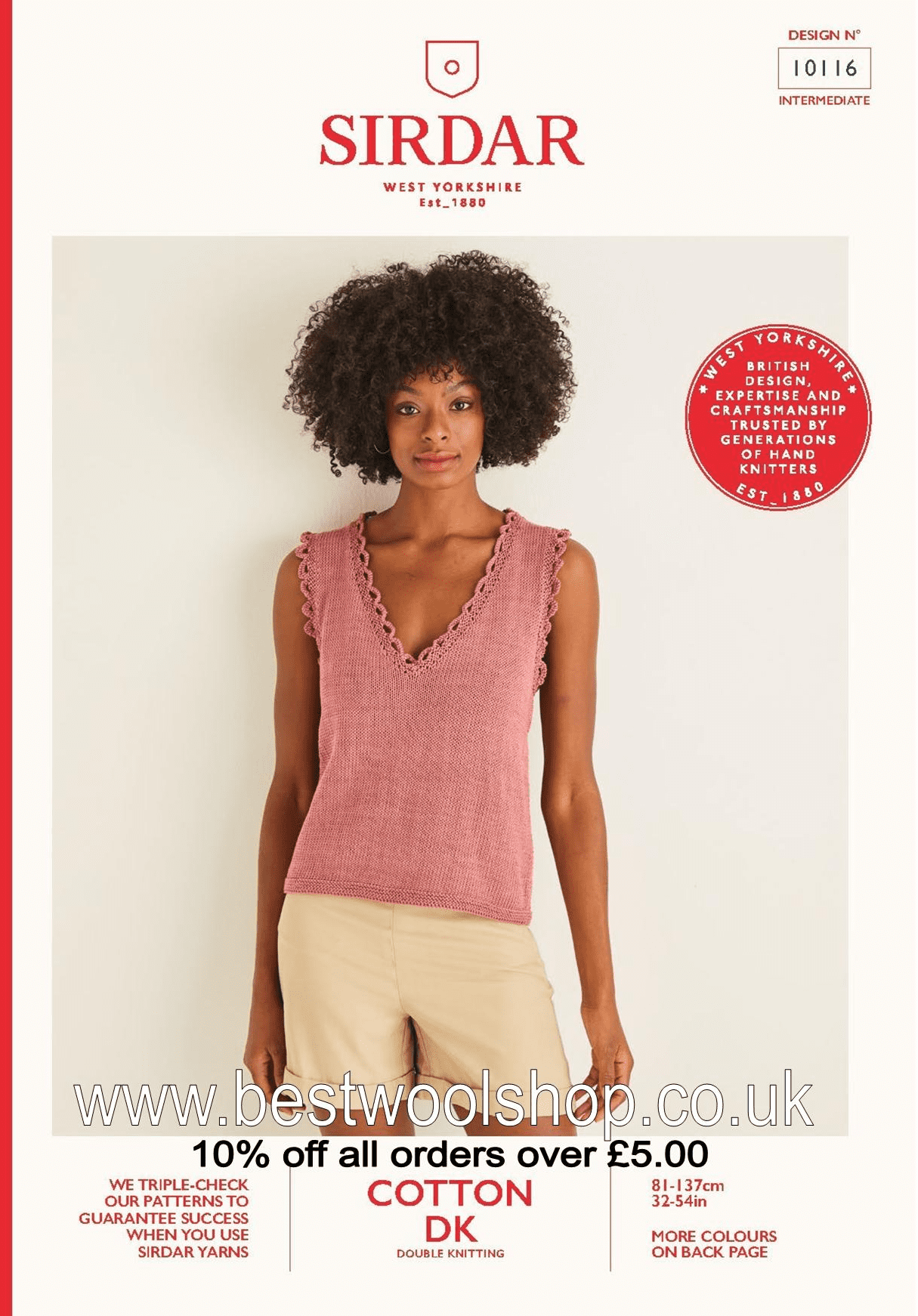 Knitting Patterns Chest Size 10116 PDF SIRDAR COTTON DK TOP KNITTING PATTERN CHEST SIZE 32