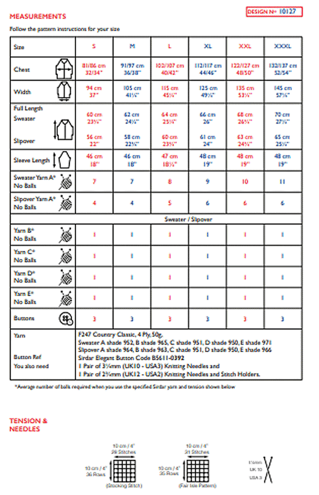 10127 PDF SIRDAR COUNTRY CLASSIC 4PLY TANK TOP KNITTING PATTERN 32