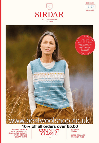 10127 PDF SIRDAR COUNTRY CLASSIC 4PLY TANK TOP KNITTING PATTERN 32"- 54"