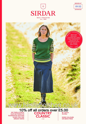10132 PDF SIRDAR COUNTRY CLASSIC 4PLY TOP KNITTING PATTERN 32"- 54"