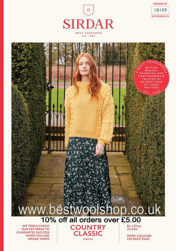 10159 PDF SIRDAR COUNTRY CLASSIC WORSTED ARAN CABLE STITCH SWEATER KNITTING PATTERN 32"-54"
