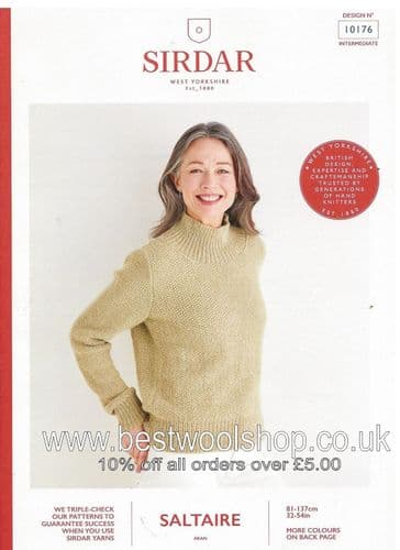 10176 PDF SIRDAR SALTAIRE ARAN SWEATER KNITTING PATTERN 32"- 54"