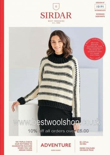 10191 PDF SIRDAR ADVENTURE SUPER CHUNKY JUMPER KNITTING PATTERN 32"- 54"