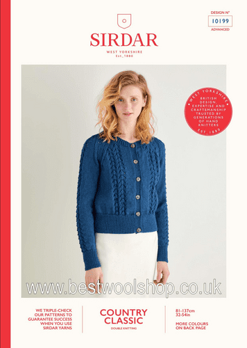 10199 PDF SIRDAR COUNTRY CLASSIC DK CARDIGAN KNITTING PATTERN 32"- 54"