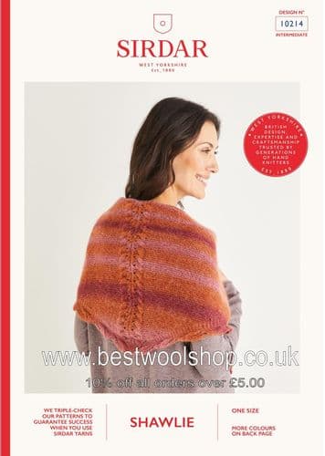 10214 SIRDAR SHAWLIE SHAWL KNITTING PATTERN