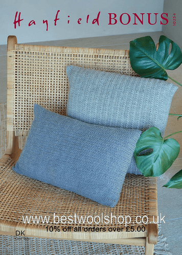 10254 PDF HAYFIELD BONUS DK CUSHION KNITTING PATTERN