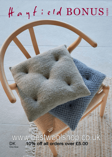 10260 PDF HAYFIELD BONUS DK WICKER & HONEYCOMB STITCH SEAT CUSHION KNITTING PATTERN