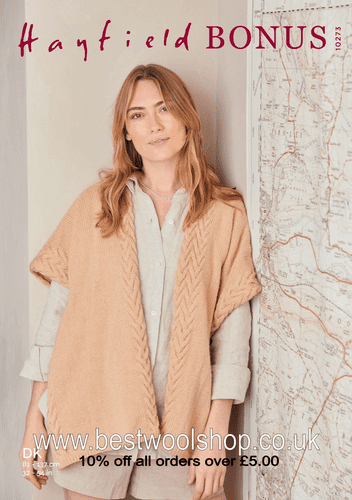 10273 PDF HAYFIELD BONUS DK CABLED EDGED SHAWL KNITTING PATTERN 32"-54"