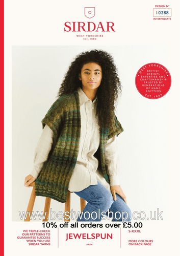 10288 PDF SIRDAR JEWELSPUN ARAN CAPE KNITTING PATTERN 32"- 54"