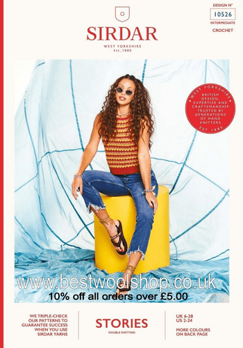 10526 SIRDAR STORIES DK TOP CROCHET PATTERN - UK DRESS SIZE 6-28