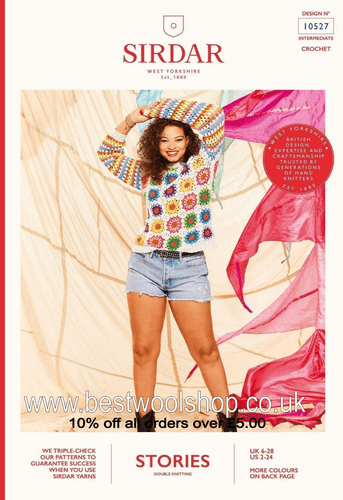10527 SIRDAR STORIES DK JUMPER CROCHET PATTERN - UK DRESS SIZE 6-28