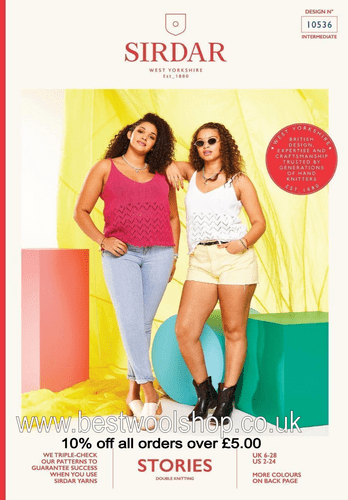 10536 PDF SIRDAR  STORIES DK TOP KNITTING PATTERN - UK DRESS SIZE 6-28