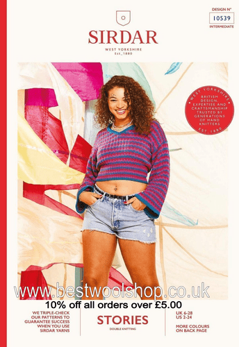 10539 PDF SIRDAR  STORIES DK TOP KNITTING PATTERN - UK DRESS SIZE 6-28