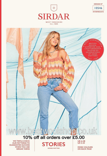 10546 SIRDAR  STORIES DK TOP KNITTING PATTERN - UK DRESS SIZE 6-28