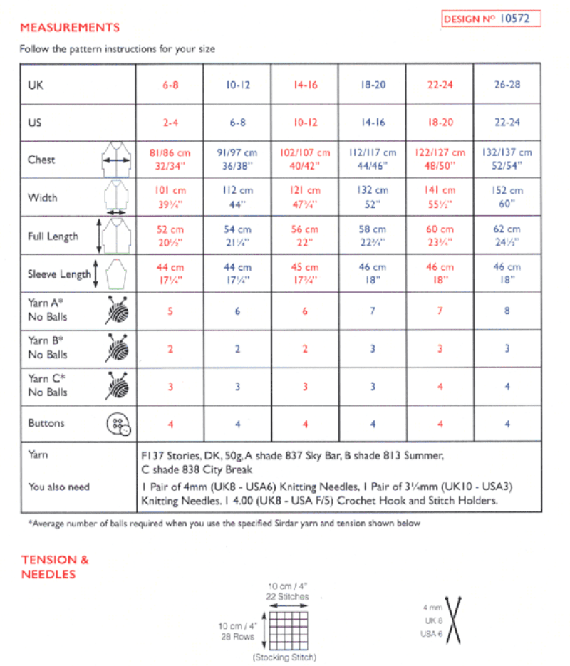 10572 PDF SIRDAR STORIES DK CARDIGAN KNITTING PATTERN CHEST SIZE 32
