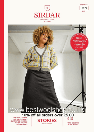 10572 PDF SIRDAR STORIES DK CARDIGAN KNITTING PATTERN CHEST SIZE 32"-54"