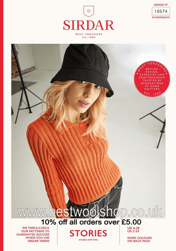 10574 PDF SIRDAR STORIES DK TOP KNITTING PATTERN CHEST SIZE 32"-54"
