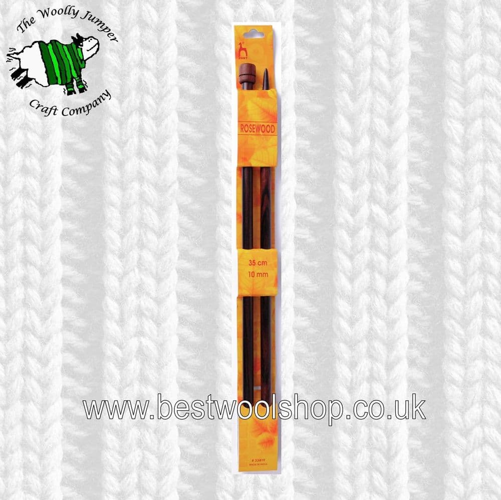 10mm PONY LUXURIOUS STRAIGHT ROSEWOOD KNITTING NEEDLES Length 35cm