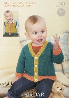 1272  SIRDAR SNUGGLY BABY BAMBOO DK KNITTING PATTERN 0 - 7 YEARS