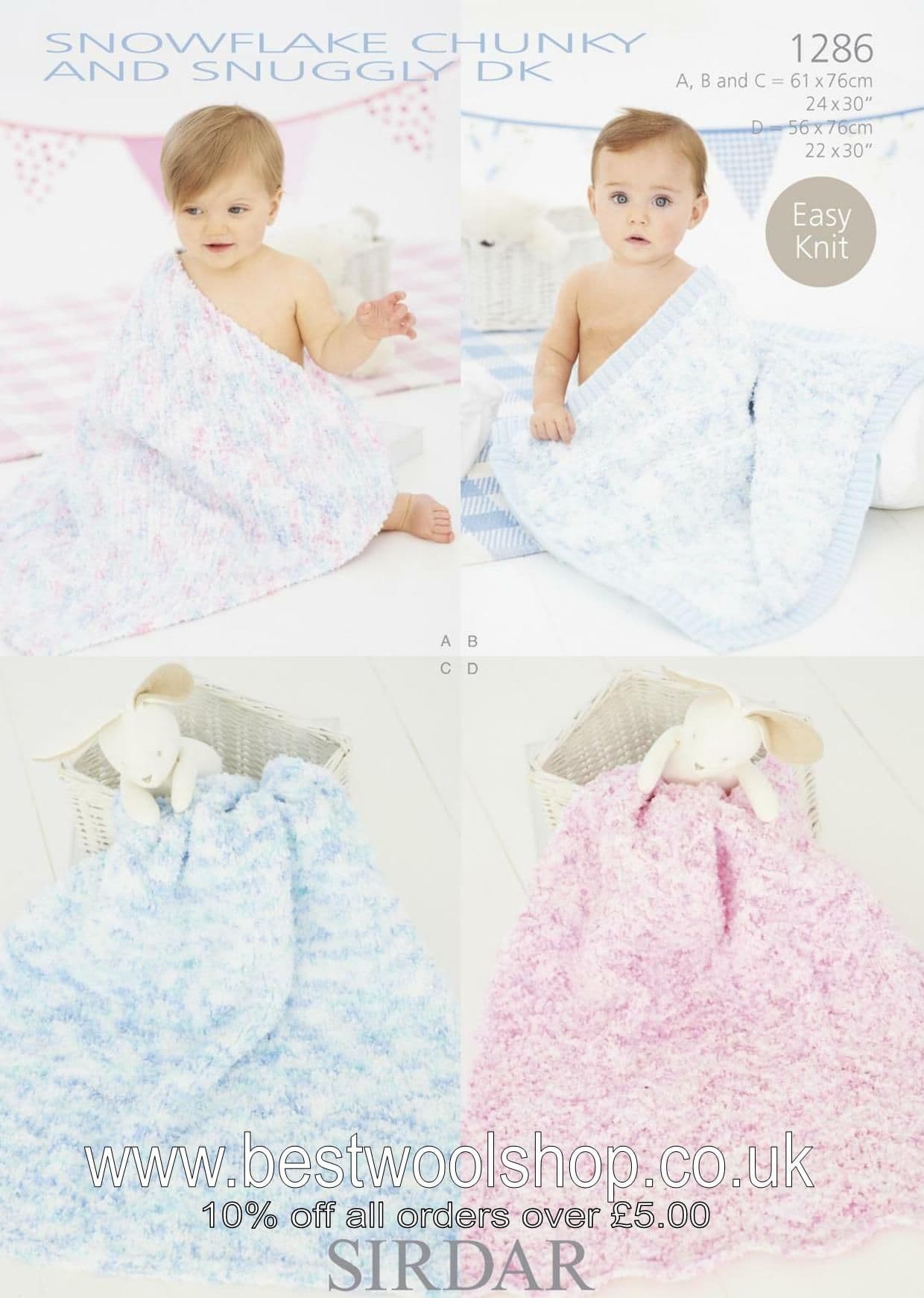 1286 PDF SIRDAR SNUGGLY SNOWFLAKE CHUNKY & SNUGGLY DK BLANKET KNITTING ...