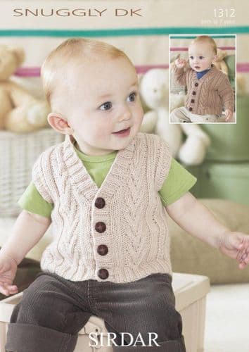1312 PDF SIRDAR SNUGGLY DK KNITTING PATTERN 0 TO 7 YEARS