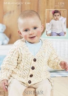 1374 - SIRDAR SNUGGLY DK CARDIGANS KNITTING PATTERN - TO FIT 0 TO 7 YEARS