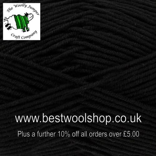 1411 BLACK - KING COLE CHERISHED DK ANTI-PILLING KNITTING & CROCHET YARN