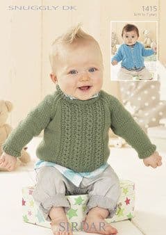 1415 SIRDAR SNUGGLY DK SWEATER & CARDIGAN 0 -7 YEARS