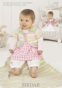 1437 SIRDAR SNUGGLY BABY CROFTER DK BOLERO BLANKET KNITTING PATTERN TO FIT TO YEARS
