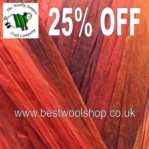 1461 FIREGLOW - KING COLE RAFFIA CHUNKY CRAFT KNITTING & CROCHET TAPE YARN - 25% OFF