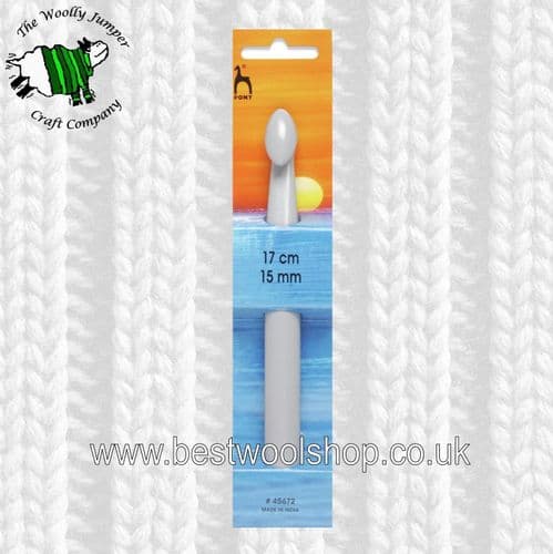 15mm PONY CLASSIC PLASTIC CROCHET HOOK Length 17cm