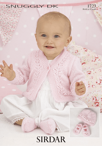 1723 PDF SIRDAR SNUGGLY DK CARIDGAN HAT & SHOES KNITTING PATTERN 0 TO 6 YEARS