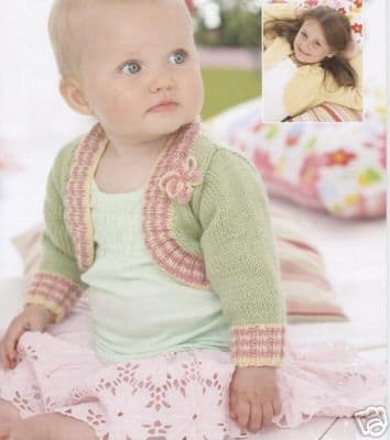 1763 - SIRDAR SNUGGLY DK BOLERO CARDIGAN - TO FIT 0-7 years