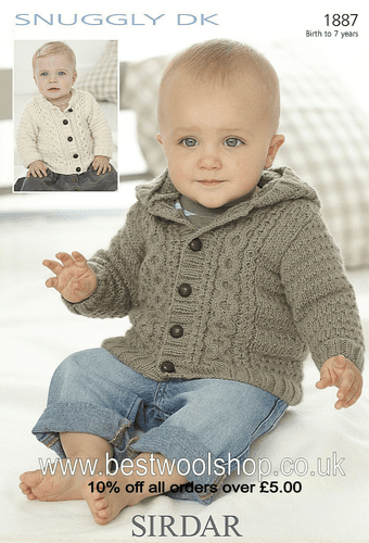 1887 PDF SIRDAR SNUGGLY DK JACKET KNITTING PATTERN 0 TO 7 YEARS
