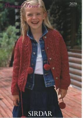 2029 SIRDAR DONEGAL TWEED DK CARDIGAN KNITTING PATTERN 22" - 32"