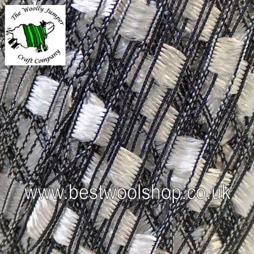 22302 ICE YARNS MINI LADDER TRELLIS SCARF & NECKLACE KNITTING YARN - WHITE BLACK
