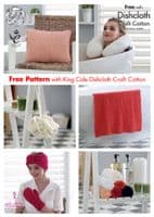2315 SALMON - KING COLE BIG VALUE CHUNKY DISHCLOTH CRAFT COTTON YARN - FREE PATTERN