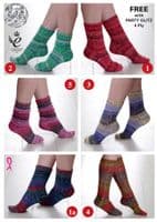 2351 SANTA - KING COLE PARTY GLITZ KNITTING YARN  FREE SOCK PATTERN