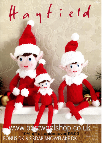 2475 PDF HAYFIELD BONUS DK & SNOWFLAKE DK CHRISTMAS ELVES KNITTING PATTERN