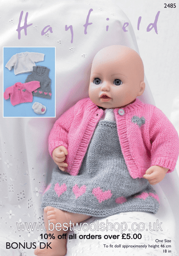 2485 PDF HAYFIELD BONUS DK PINAFORE CARDIGAN TOP PANTS KNITTING PATTERN