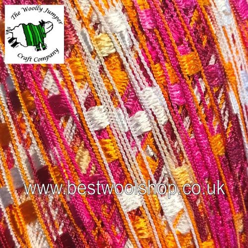 304 PINK SUNSET - ORNAGHI FILATI LADDER TRELLIS SCARF & NECKLACE KNITTING YARN