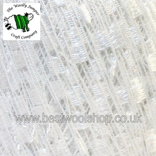 33592 ICE YARNS 'MINI LADDER GLITZ' TRELLIS SCARF & NECKLACE KNITTING YARN - WHITE