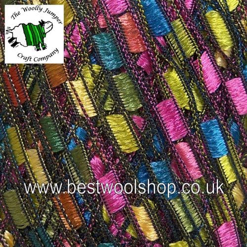 34032 ICE YARNS 'LADDER' TRELLIS SCARF & NECKLACE KNITTING YARN 50G - PINK BLUE GREEN YELLOW