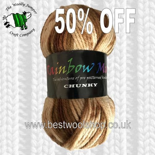 344 HIKING MIX - CREATIVE YARNS RAINBOW MULTI CHUNKY KNITTING YARN 100G 50% OFF