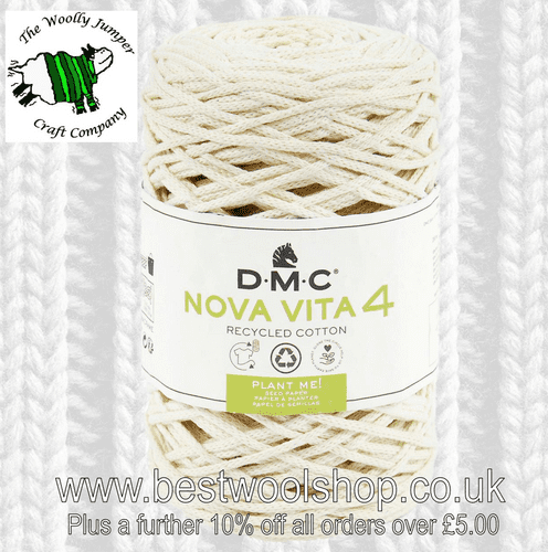 385-001 DMC NOVA VITA 4 RECYCLED COTTON ARAN KNITTING & CROCHET YARN - 250G BALL