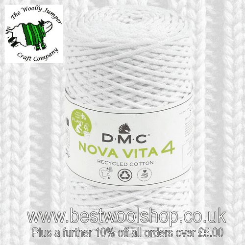 385-100 DMC NOVA VITA 4 RECYCLED COTTON ARAN KNITTING & CROCHET YARN - 250G BALL