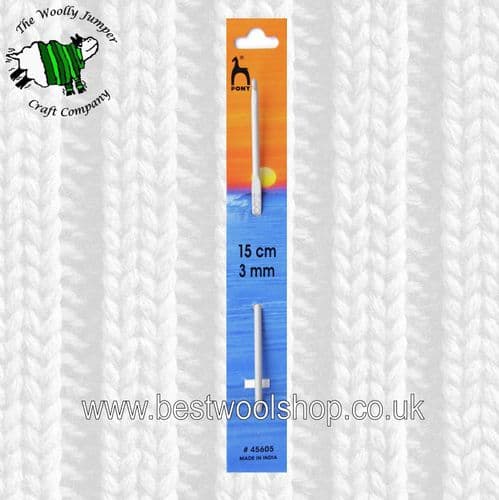 3mm PONY CLASSIC ALUMINIUM CROCHET HOOK Length 15cm